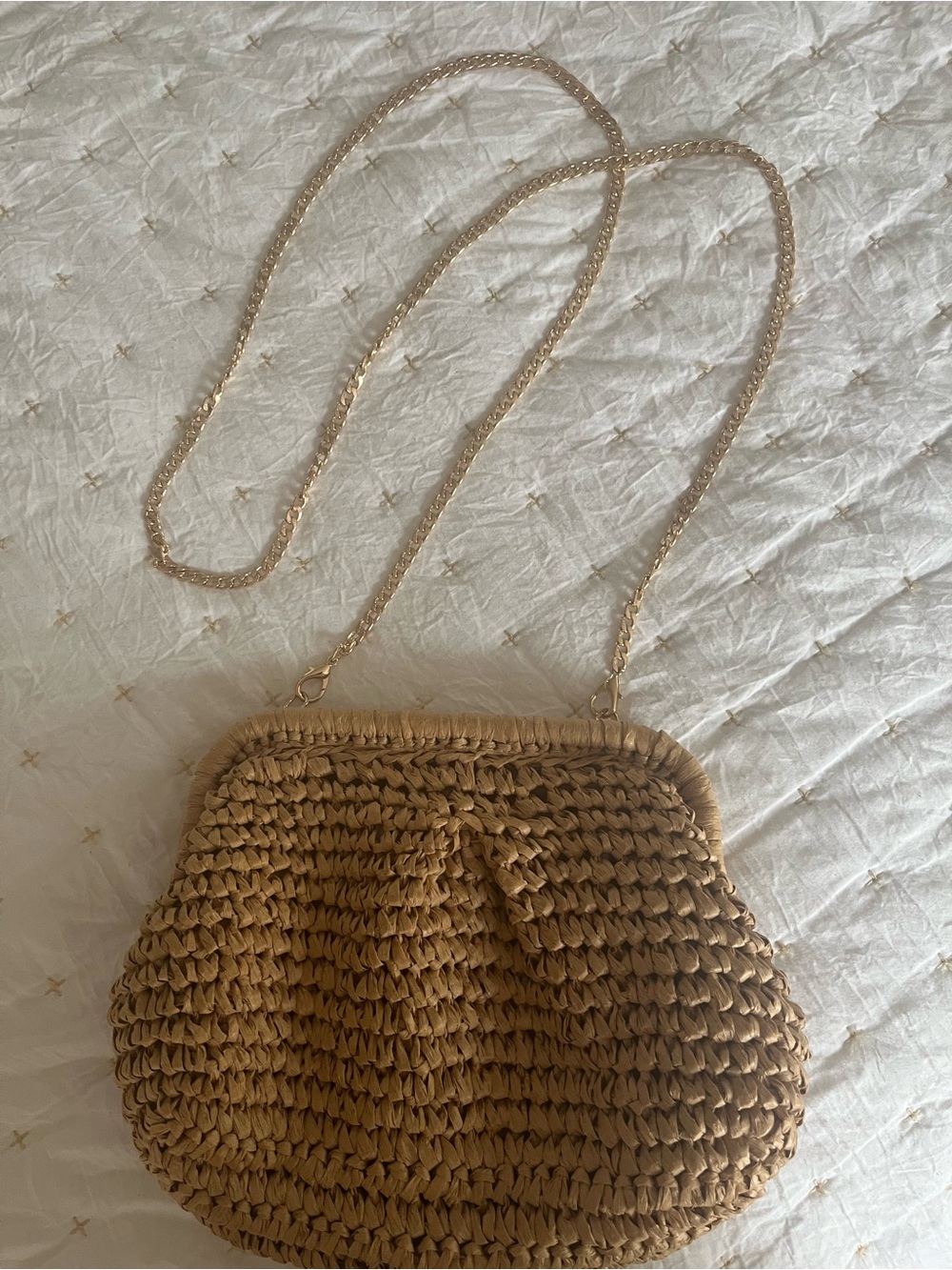 Woven Straw Clutch Bag in Natural Tan - Picture 4 of 4